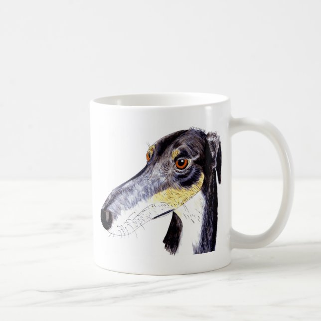 Schrulliger Lurcherhund Kaffeetasse (Rechts)