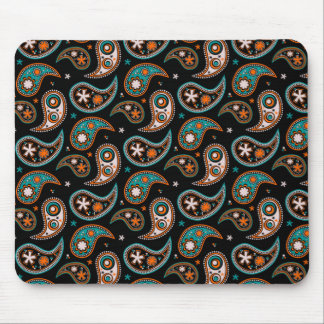 Schrulliger Paisley-Türkis und -orange Mousepad