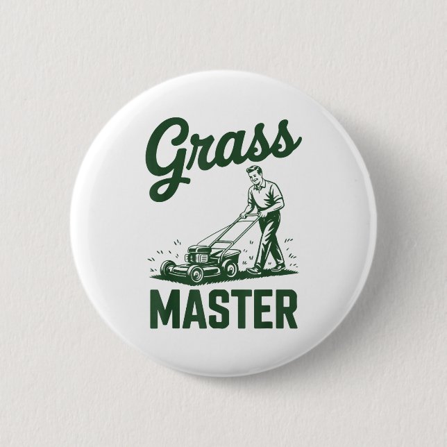 Schub Rasenmäher Legende Gr Master Dad Lustig Mähe Button (Vorderseite)