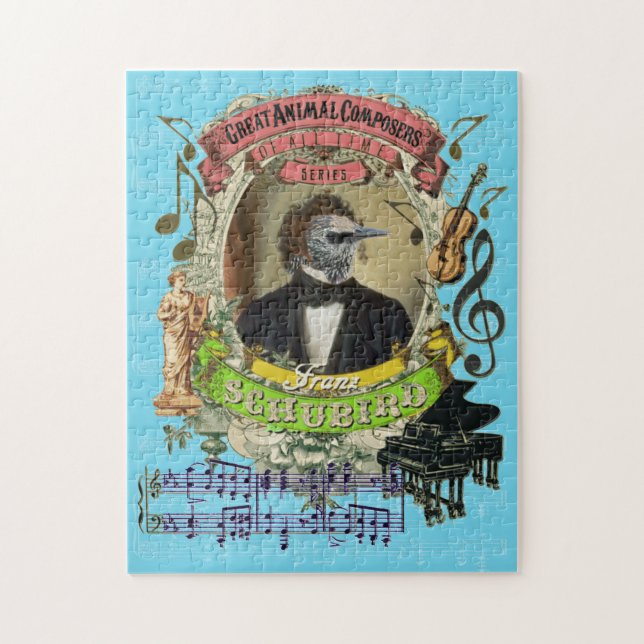 Schubird große Tierkomponist Schubert Parodie Puzzle (Vertikal)