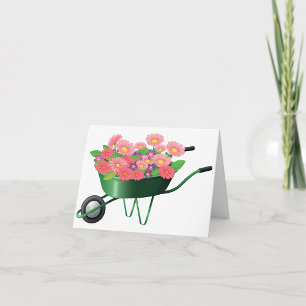 Schubkarre mit Blume-Mitteilungskarten Karte