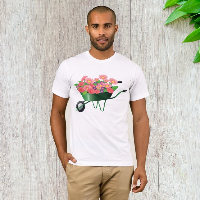 Schubkarre mit Blume T - Shirt für Männer (Von Creator hochgeladen)