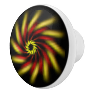 Schublade - Pinwheel auf schwarz Keramikknauf