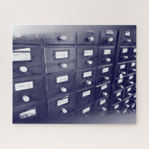 Schubladen der alten Bibliothek Puzzle