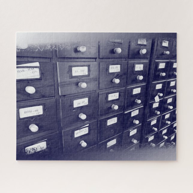 Schubladen der alten Bibliothek Puzzle (Horizontal)