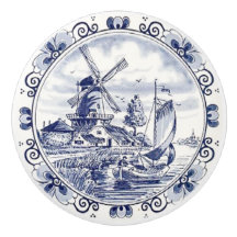 Schubladenknopf mit niederländischer Delft-Blau-Wi
