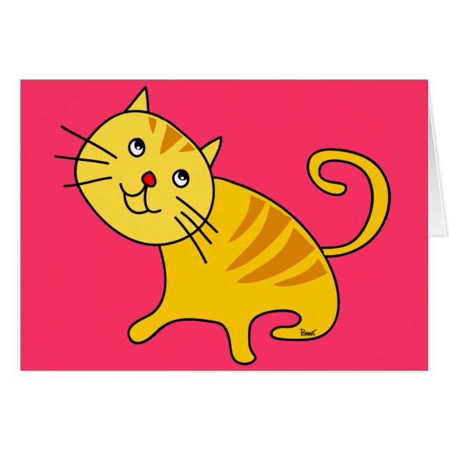 Schüchterne Katzen-leere Karte (Vorderseite (Horizontal))