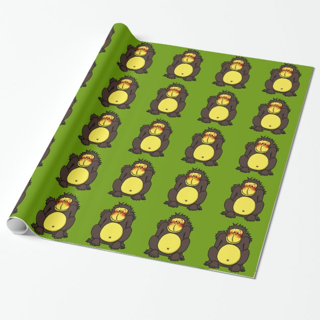 schüchterner Gorilla Geschenkpapier (Ungerollt)