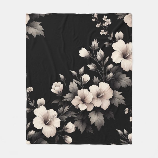 Schüchterner Hibiskus Fleecedecke (Vorderseite)