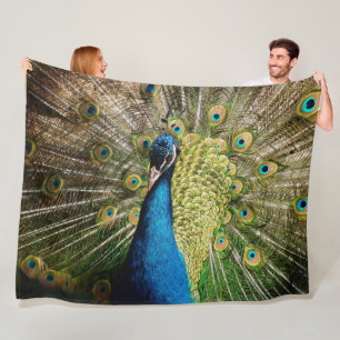 Schüchterner Pfau Fleecedecke
