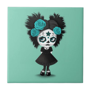 Schüchterner Tag des toten Mädchens mit den großen Fliese