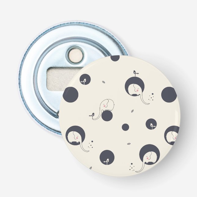 Schüchternes Elefant-Muster Flaschenöffner (Vorderseite)