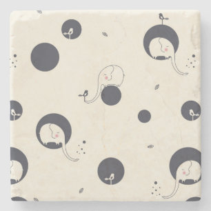 Schüchternes Elefant-Muster Steinuntersetzer