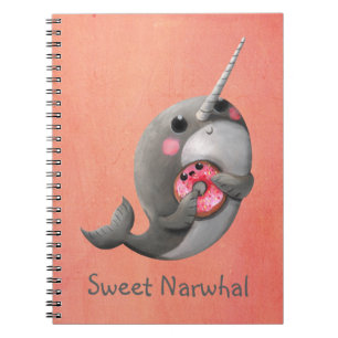 Schüchternes Narwhal mit Krapfen Notizblock