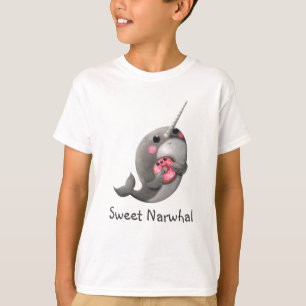 Schüchternes Narwhal mit Krapfen T-Shirt