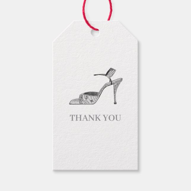 Schuh-Absatz-Illustration Mode Danke Geschenkanhänger (Vorderseite)