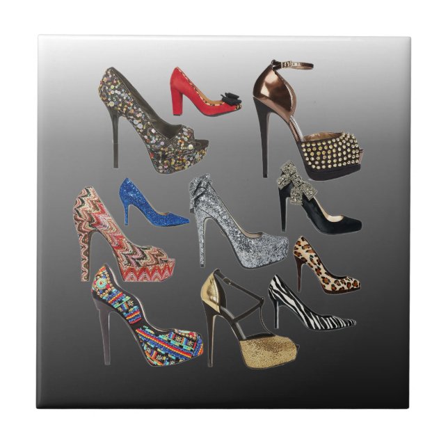 Schuh-fertigen hohe Heels-Collage besonders an Fliese (Vorderseite)