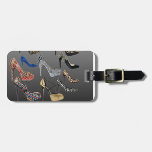 Schuh-fertigen hohe Heels-Collage besonders an Gepäckanhänger
