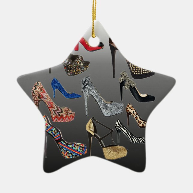 Schuh-fertigen hohe Heels-Collage besonders an Keramik Ornament (Vorne)