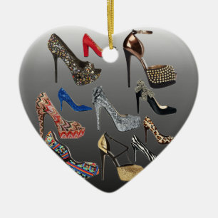 Schuh-fertigen hohe Heels-Collage besonders an Keramik Ornament