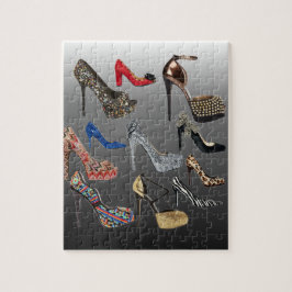 Schuh-fertigen hohe Heels-Collage besonders an Puzzle