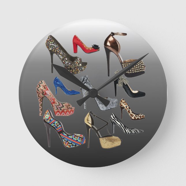 Schuh-fertigen hohe Heels-Collage besonders an Runde Wanduhr (Vorderseite)