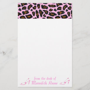 Schuh-Liebhaber-Rosa-Leopard-Druck Briefpapier