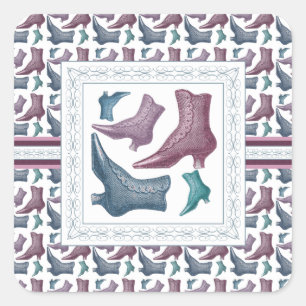 Schuh-Speicher, Schuh-Liebhaber-Vintage Quadratischer Aufkleber