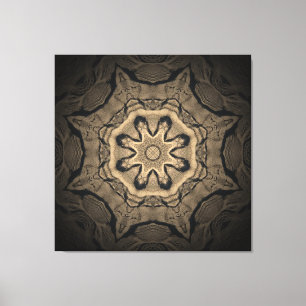 Schuhabdrücke im Sand-Mandala Leinwanddruck