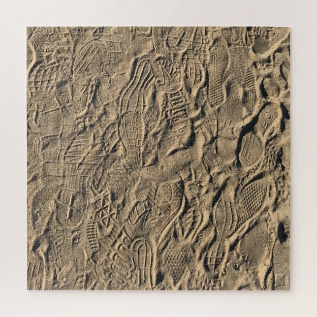 Schuhdrucke im Sand Puzzle (Vertikal)