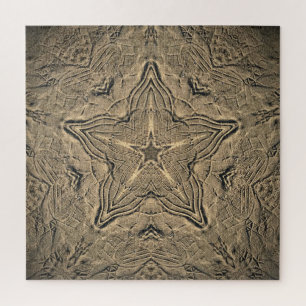 Schuhdrucke in Sand Mandala Puzzle