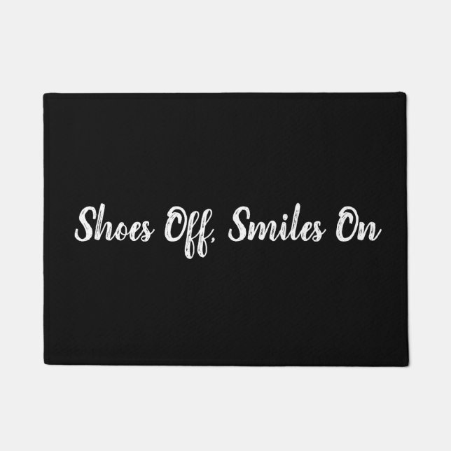 Schuhe aus, lächeln an fußmatte (Vorderseite)