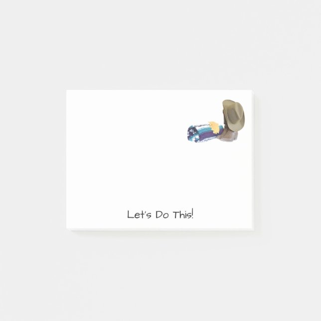 Schuhe, Cowboy Stiefel und Hut Foto nach Maß Post-it Klebezettel (Vorderseite)