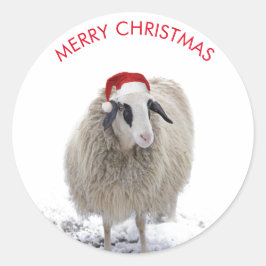 SCHUHE MIT Weihnachtsmannmütze KUNSTBARE KLEINE Runder Aufkleber