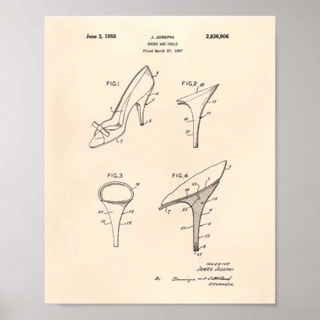 Schuhe und Heelse 1958 Patent Art Old Peper Poster (Vorne)