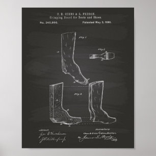 Schuhe und Stiefel 1881 Patente Art Chalkboard Poster