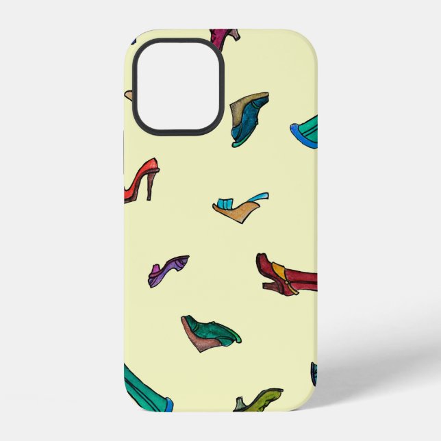 Schuhe Wasserfarbe nahtloses Muster iPhone Hülle (Rückseite)