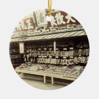 Schuhgeschäft in Kyoto, c.1890 (Hand-farbiges
