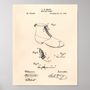 Schuhklemme 1894 Patent Art Old Peper Poster
