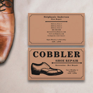 Schuhmacher - Schuhreparatur Vintage Visitenkarte