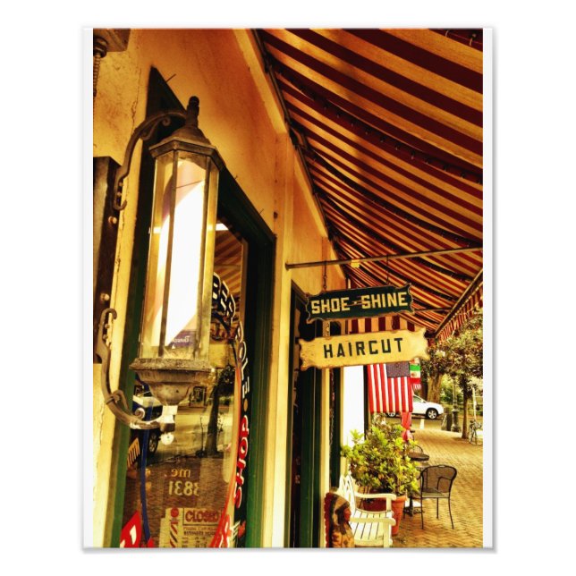 Schuhputze und Haarschnitt Fotodruck (Vorne)