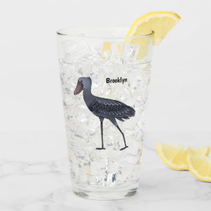 Schuhschnabel-Vogel Cartoon-Illustration Glas