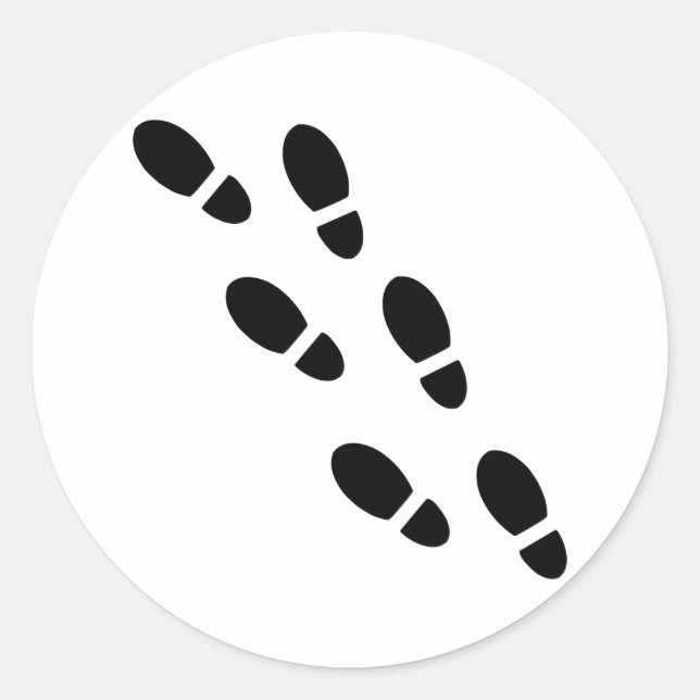 Schuhspuren - Footprint Runder Aufkleber (Vorderseite)
