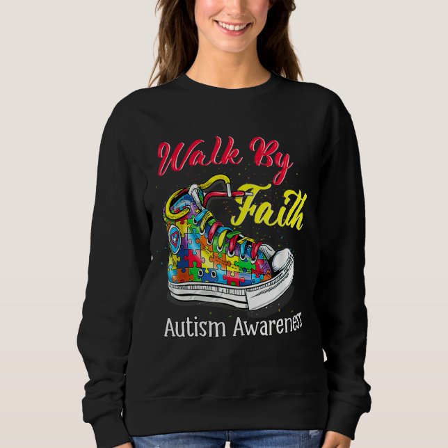 Schuhwanderung Autismus Bewusstsein Sweatshirt (Vorderseite)