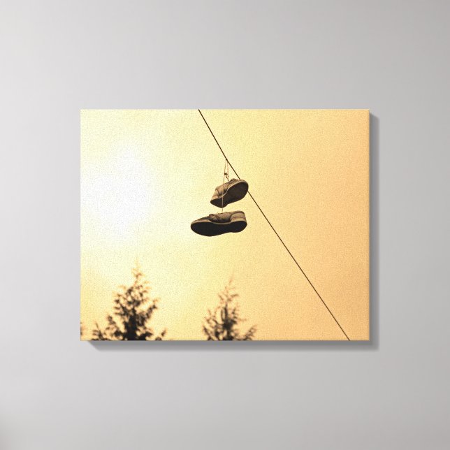 Schuhwarnung Leinwanddruck (Vorderseite)