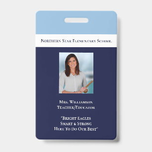 Schul Blau Mitarbeiter Personal Foto ID Lehrer Ausweis