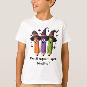 Schul-Halloween-T-Shirt Bleistift-Zauber-Sprüche T-Shirt