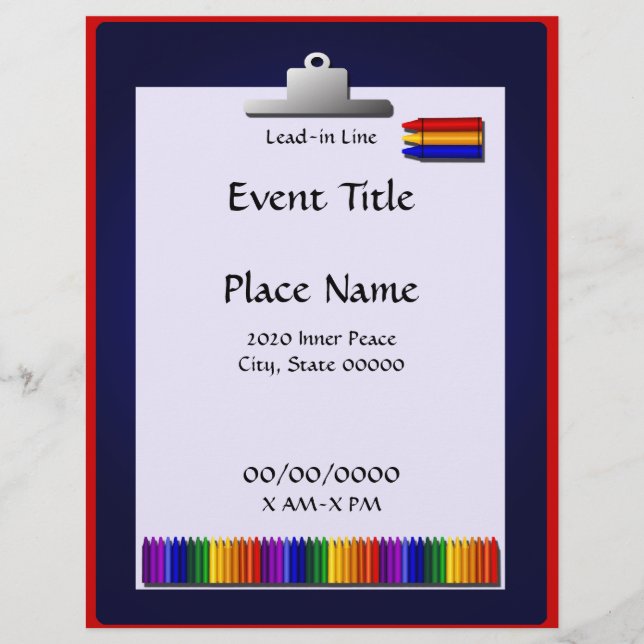 Schul-Lehrer-Crayon-Design-Event-Flyer Flyer (Vorne)