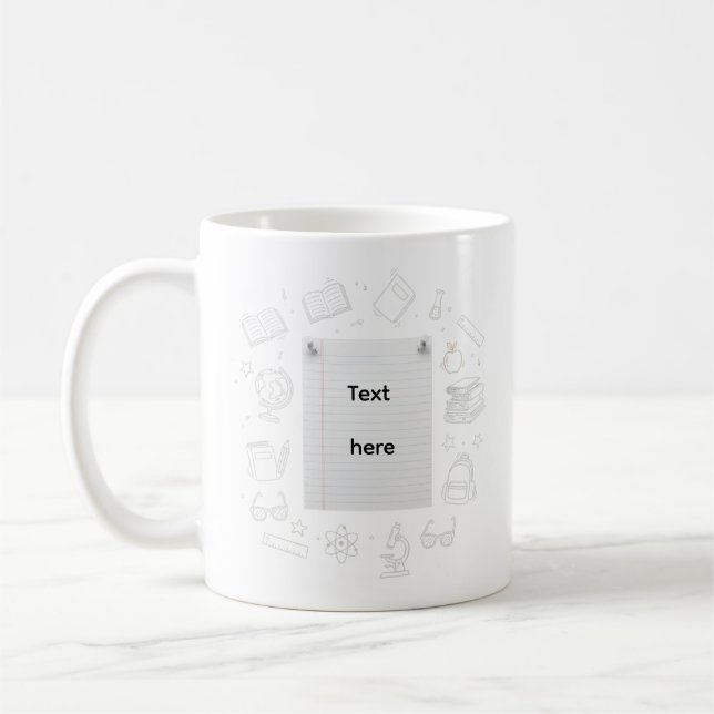 Schul-Notizbuch-Design Lehrergeschenk Kaffeetasse (Links)
