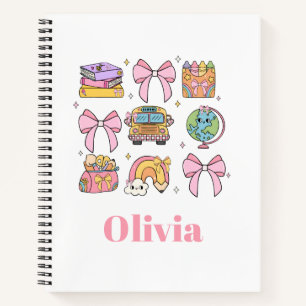 Schul-Pink-Schleifen Coquette Schulmaterial Notizbuch